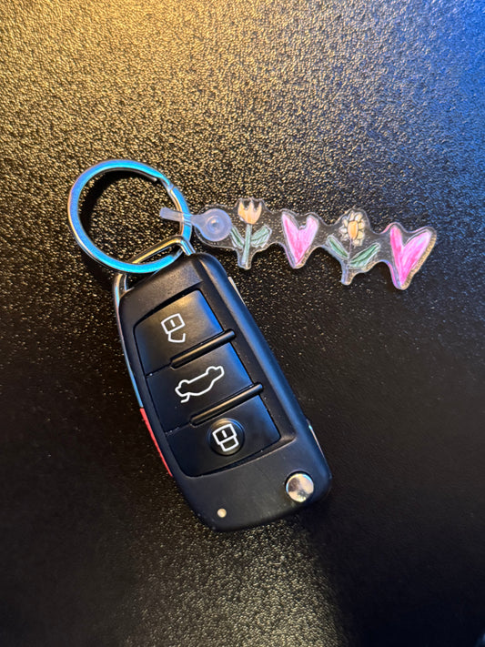 Flowers & Hearts Keychain